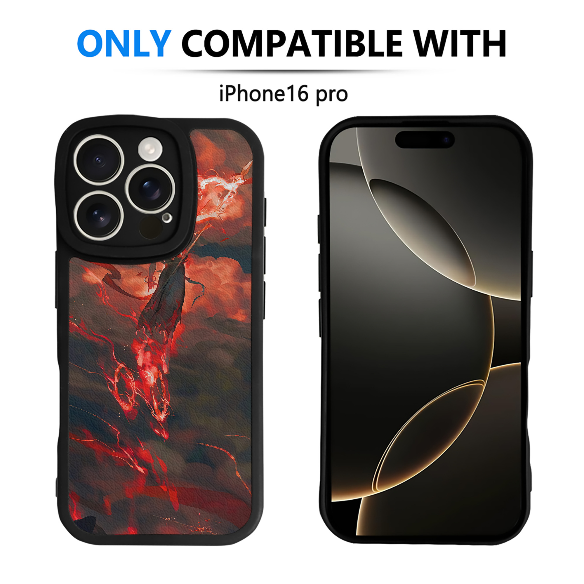 （画像用） Ne Zha 2 ナタ 魔童の大暴れ 【iPhone 16シリーズ対応】シリコンスマホケース（レザー調） 材質：シリコン